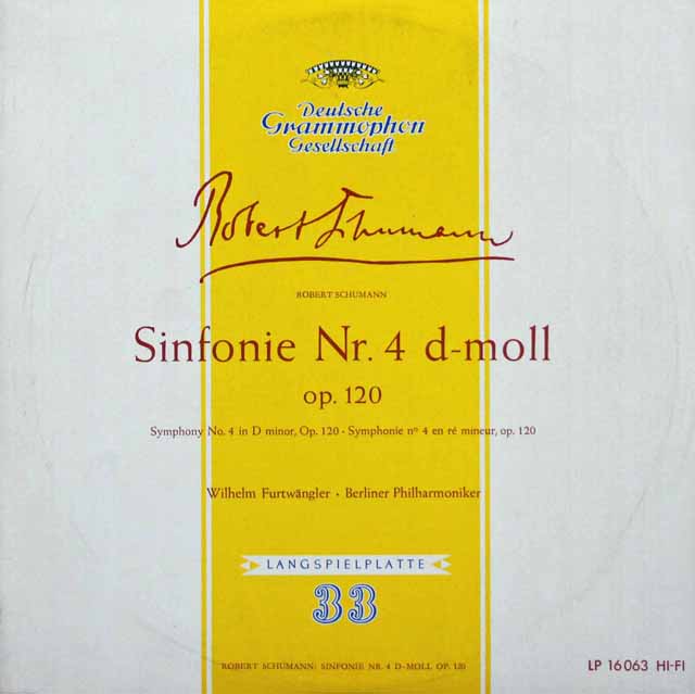 【10インチ盤】　フルトヴェングラーのシューマン/交響曲第4番　独DGG　3232　LP レコード