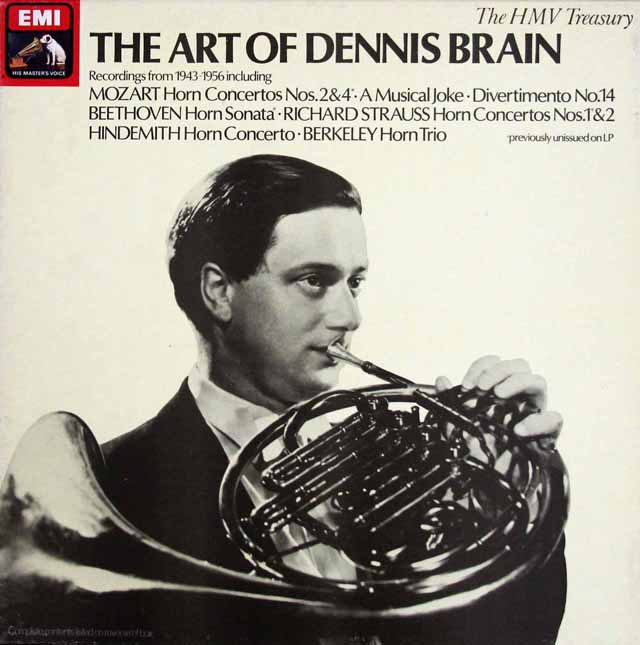 「デニス・ブレインの芸術」モーツァルト/ホルン協奏曲第2、4番ほか　英EMI　3436　LP レコード