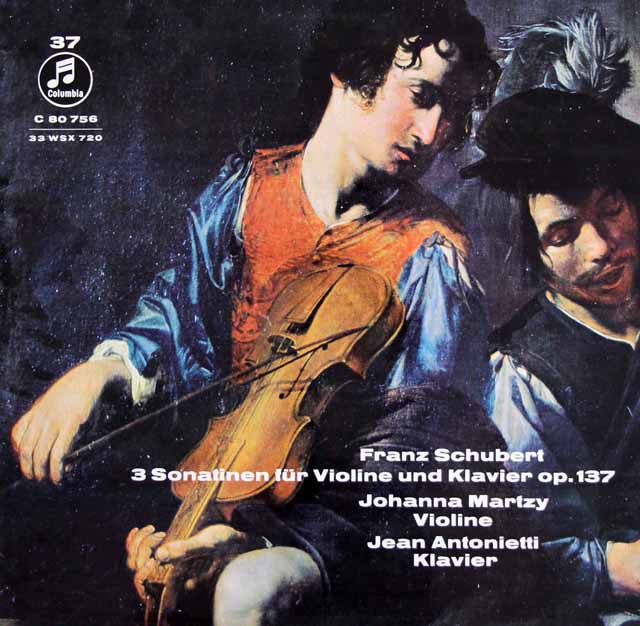 マルツィ、アントニエッティのシューベルト/ヴァイオリンとピアノのためのソナチネ第1～3番　独Columbia　3520　LP レコード